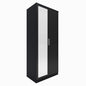 ELEGANT 3 Pieces Bedroom Furniture Sets High Gloss Soft Close Wardrobe with Mirror + 4 Storage Drawer Chest of Drawers Bedside Cabinet, Black and Set