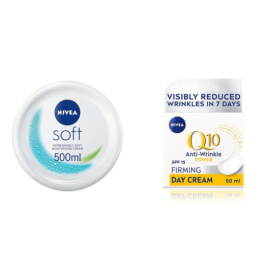 NIVEA Soft Moisturising Cream (500ml), A Moisturising Cream for Face, Body and Hands with Vitamin E and Jojoba Oil, Hand Cream Moisturises Deeply, All-Purpose Day Cream, 500 ml (Pack of 1) white