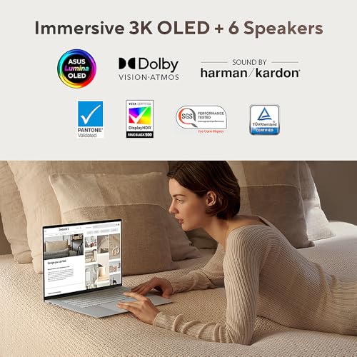 ASUS Zenbook 14 OLED UM3402YA 14.0” 2.8K 400nits 90Hz OLED Laptop (AMD Ryzen 7-7730U, 16GB RAM, 512GB PCIe SSD, Backlit Keyboard, Windows 11 Home)