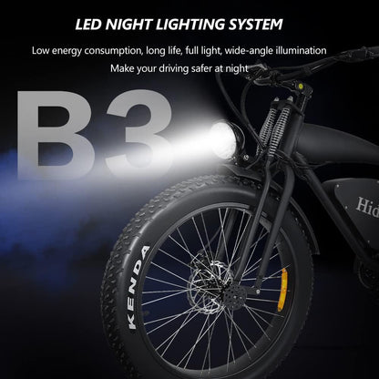 Ealirie Electric Bike 26" Fat Tire Range 40-80KM, 18.2Ah Winter Snow Beach Hill Mountain Electric Bicycle, Dual Disc Brakes & 5 Suspension for Adults Teens B3 Ebike 25km/h, 250W