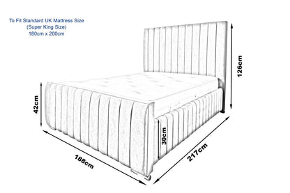 Grey Velvet Ottoman Storage Bed (Gas Lift), Sleep Factorys Ferrera Grey Naples Velvet Modern Bed - 4ft Small Double (120 x 190 cm) with Memory Sprung Mattress
