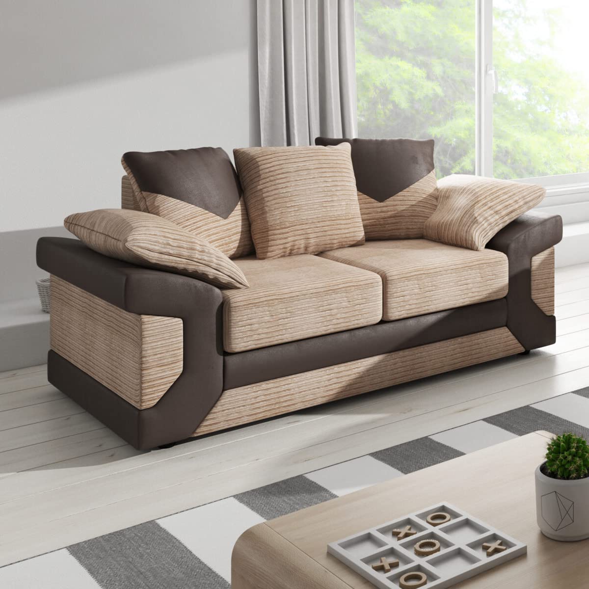 New Large Dino Black and Grey 3 Seater sofa (Black and Grey, 3 Seater)