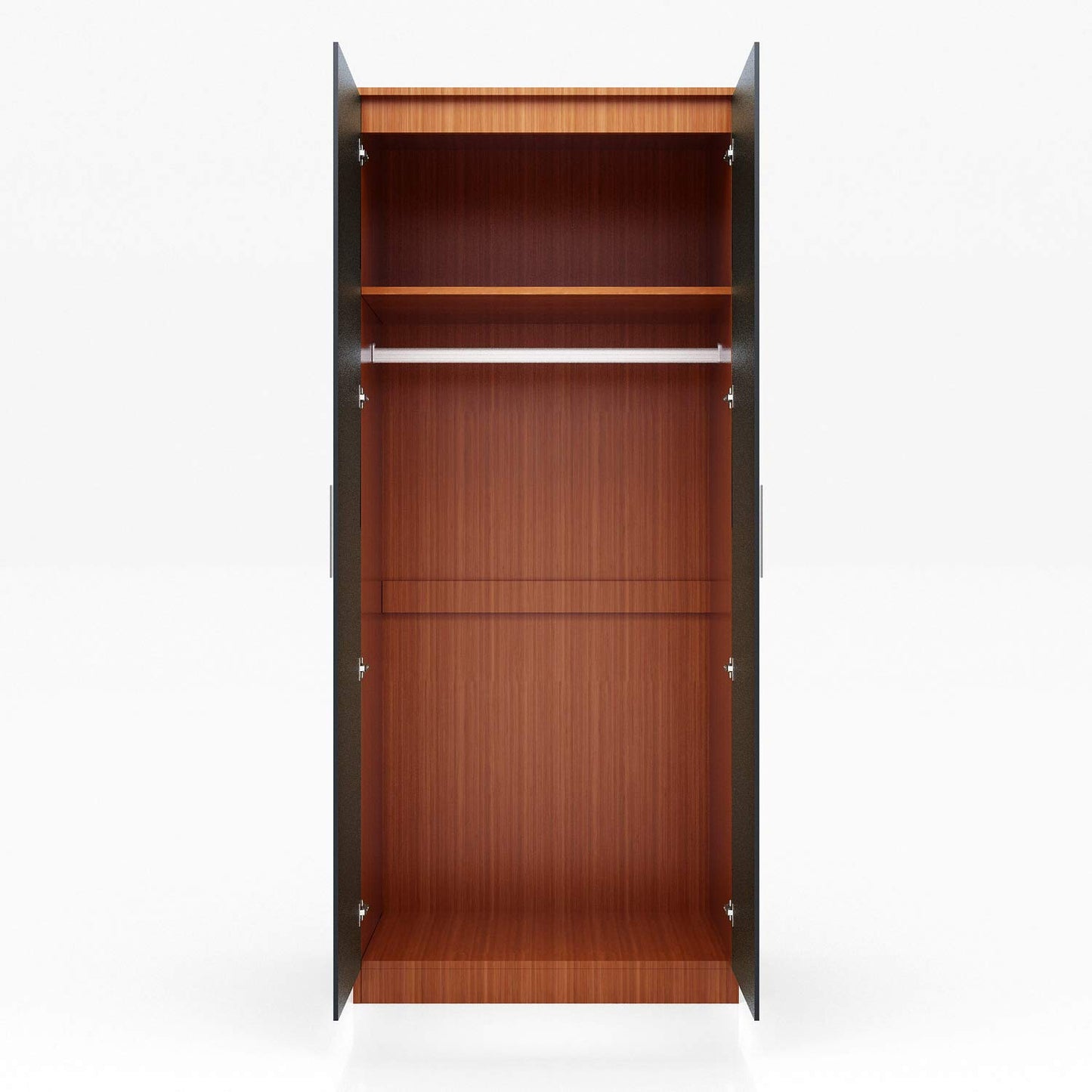ELEGANT 3 Pieces Bedroom Furniture Sets High Gloss Soft Close Wardrobe with Mirror + 4 Storage Drawer Chest of Drawers Bedside Cabinet, Black and Set