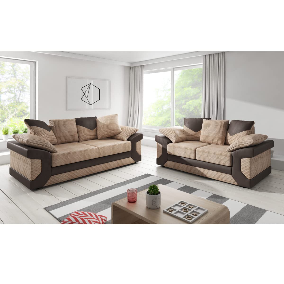 New Large Dino Black and Grey 3 Seater sofa (Black and Grey, 3 Seater)