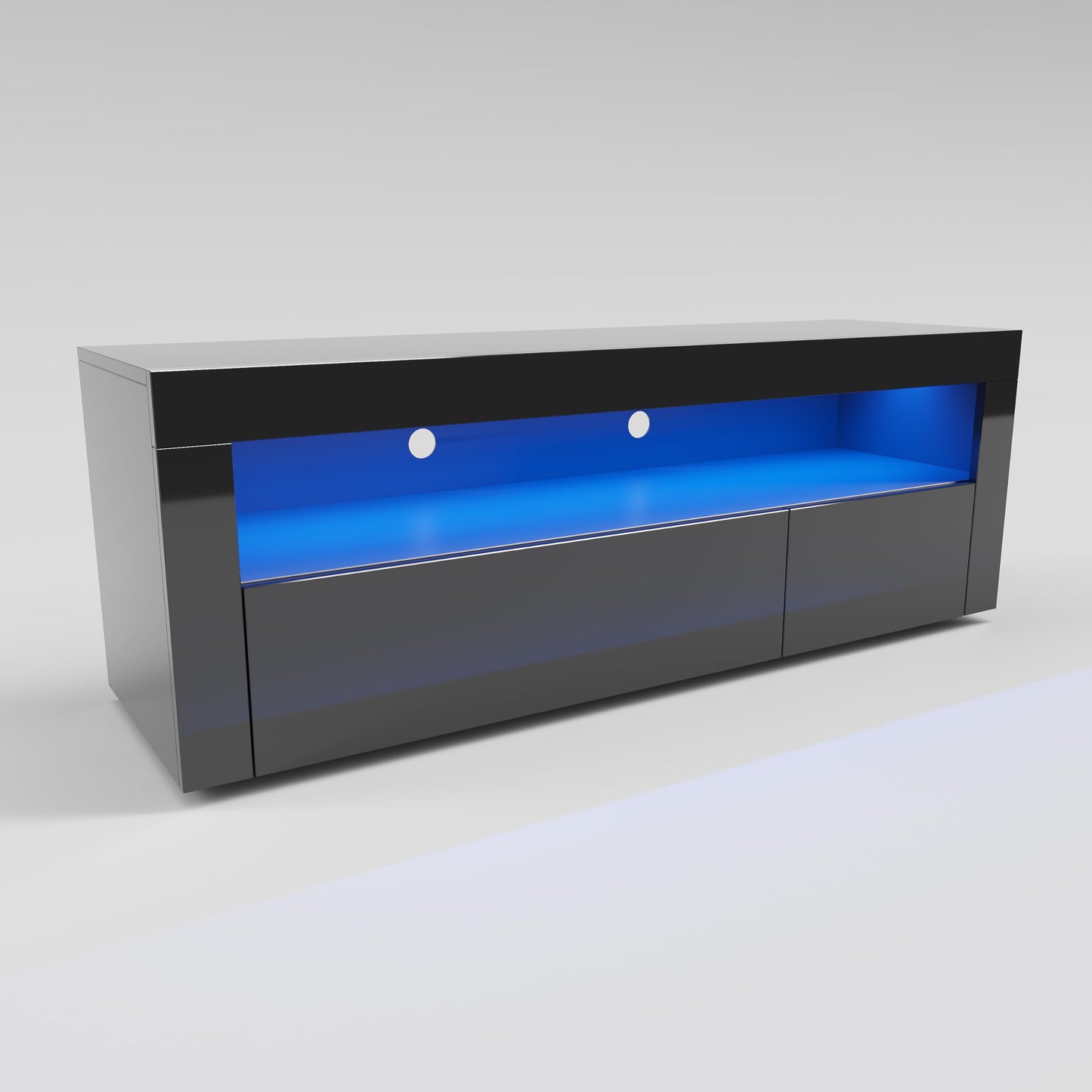 ELEGANT 1200mm LED TV Cabinet Modern White Gloss TV Stand with Ambient Lights for Living Room and Bedroom with Storage Furniture for 32 40 43 50 inch 4k TV