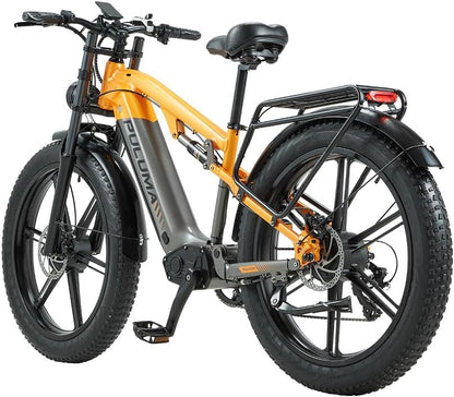 PULUMA PH003 Dual Motor Electric Bike 26-inch Fat Tire Dual Shoulder Fork Adult Electric Bike 48V 20Ah Battery Hydraulic Brakes