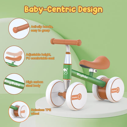 WINGBABE Baby Balance Bike for 1-2 Years Old Boys Girls,Toddler Balance Bike Ride on Toys for 10-24 Months Baby with Adjustable Seat, First bike for 1-2 Year Old Gifts