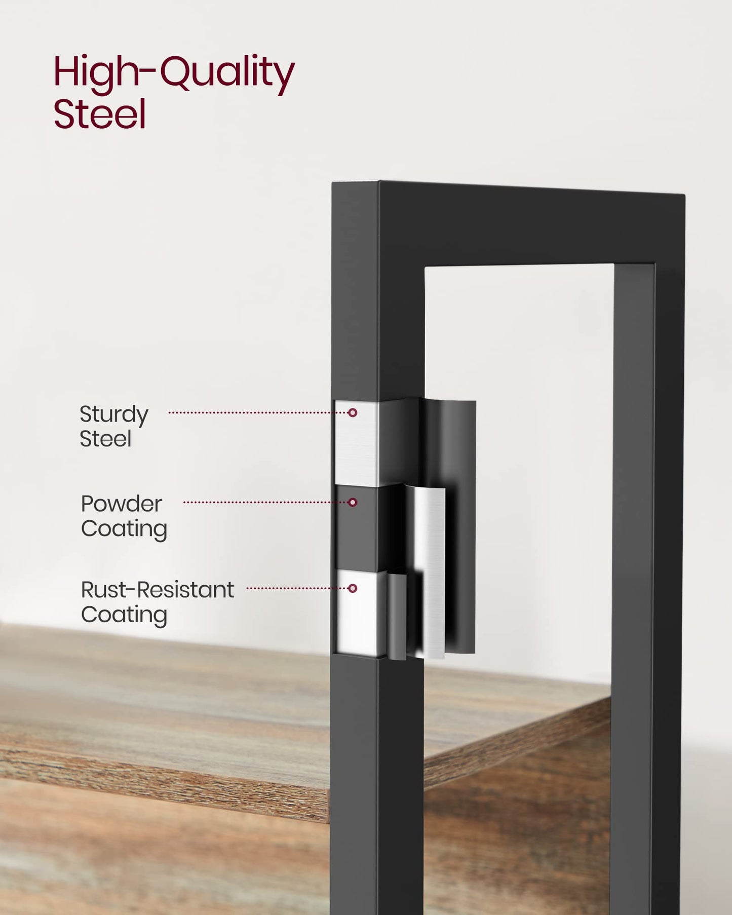 VASAGLE Bookcase, Bookshelf with 14 Shelves, Metal Frame, Shelf Unit for Living Room, Home Office, Industrial Style, 24 x 158 x 166 cm, Rustic Brown and Ink Black LLS107B01