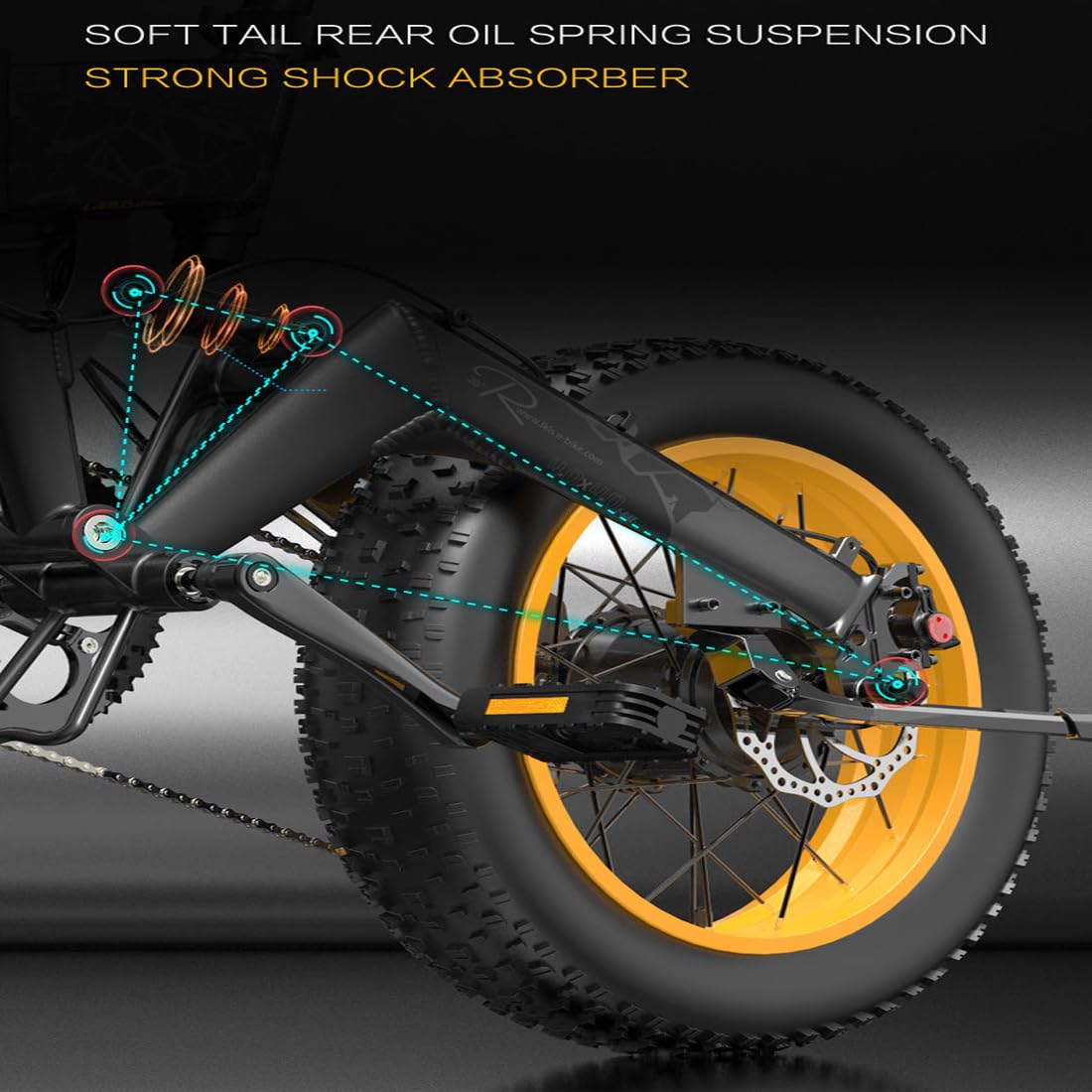 LANKELEISI X3000Plus folding electric mountain bike, 20 * 4 tires, 17.5AH battery, full shock absorption.