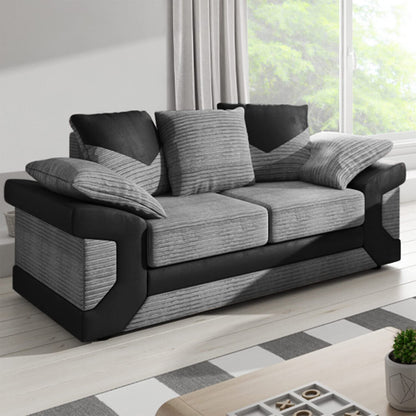 New Large Dino Black and Grey 3 Seater sofa (Black and Grey, 3 Seater)
