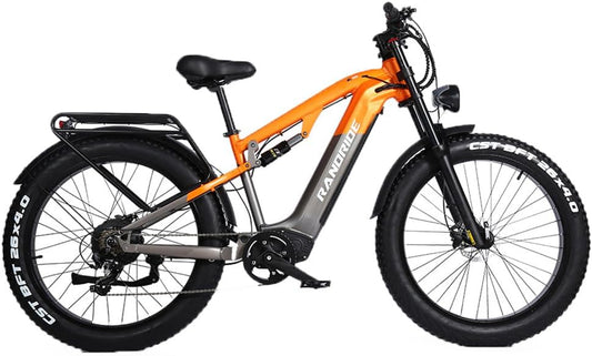 RANDRIDE YX80 26x4.0Inch Electric Mountain Bike 48V 20Ah Battery Fat Tire Electric Bicycle With Hydraulic Brakes and 7 Speed Gears for Adults