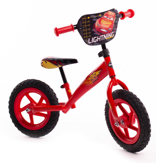 Huffy Disney Cars Balance Bike for Kids 2-4 Year Old Boy or Girl ft Lightning McQueen 12" Wheels Red