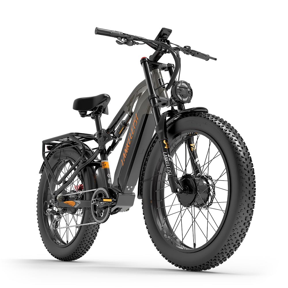 LANKELEISI MG800Max dual motor electric bicycle, 26 * 4 tires, 7 speeds, dual suspension, 20AH battery.