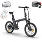 ADO Air 20S Folding E-Bike, 20" Electric Bike, Ultra Light Weight 18.5 KG Electric Bicycle, Carbon Belt/Adjustable Shock Absorption/LCD Display/ Disc Brakes/APP Intelligent(Shock Absorption Version)