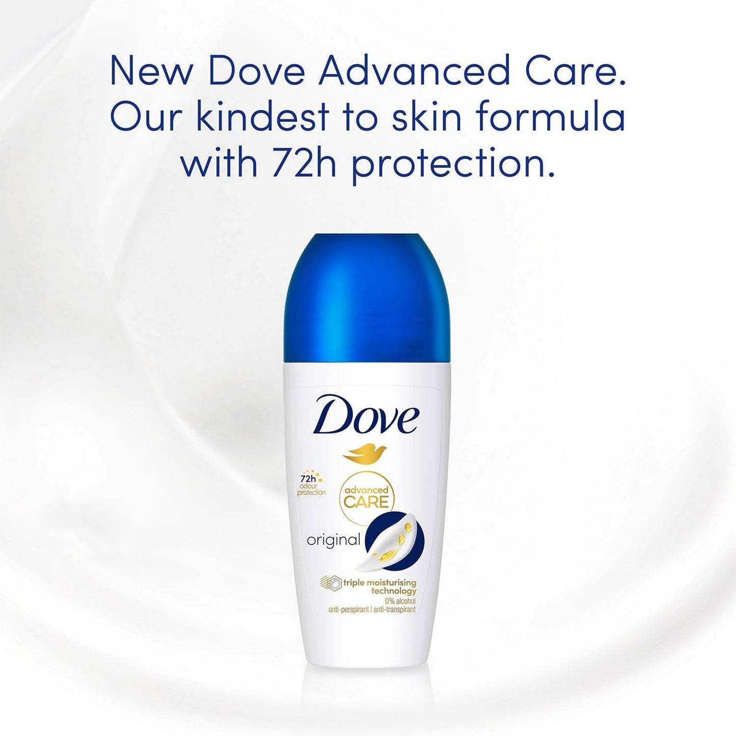 Dove Advanced Care Original Anti-perspirant Deodorant pack of 6 with Triple Moisturising technology roll-on for 48 hours of protection 50 ml