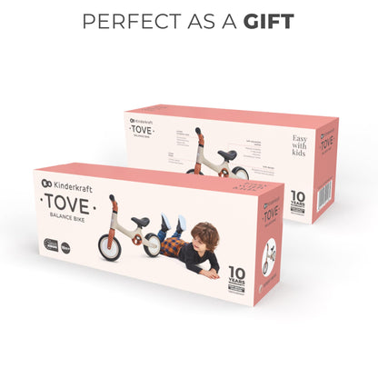 Kinderkraft TOVE Balance Bike, from 1.5 years, light balance bike, children's bike, adjustable seat, easy assembly, limited steering angle, non-slip rubber handles, Mint