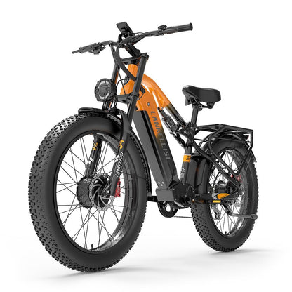 LANKELEISI MG800Max dual motor electric bicycle, 26 * 4 tires, 7 speeds, dual suspension, 20AH battery.