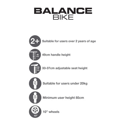 EVO Children's Balance Bike | Adjustable Seat Height | Lightweight Kids' Walking Bike, Toddler Training Bicycle For Boys And Girls 2+