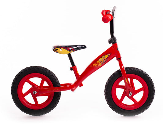 Huffy Disney Cars Balance Bike for Kids 2-4 Year Old Boy or Girl ft Lightning McQueen 12" Wheels Red