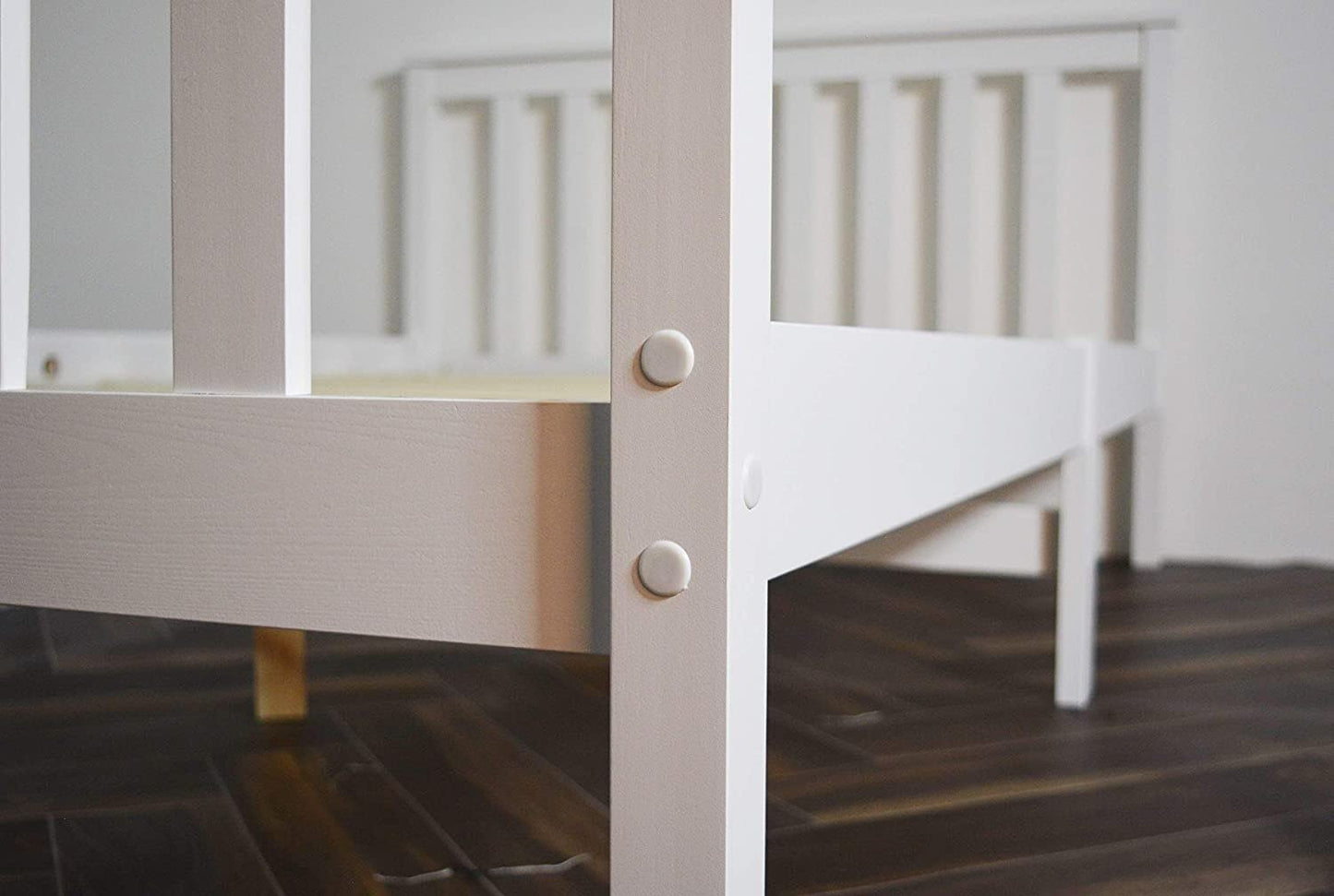 White 4ft Small Double Wooden Bed Frames Pine Solid Strong Wood Furniture (Small Double 4ft Bed Frame only)