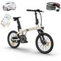 ADO Air 20S Folding E-Bike, 20" Electric Bike, Ultra Light Weight 18.5 KG Electric Bicycle, Carbon Belt/Adjustable Shock Absorption/LCD Display/ Disc Brakes/APP Intelligent(Shock Absorption Version)