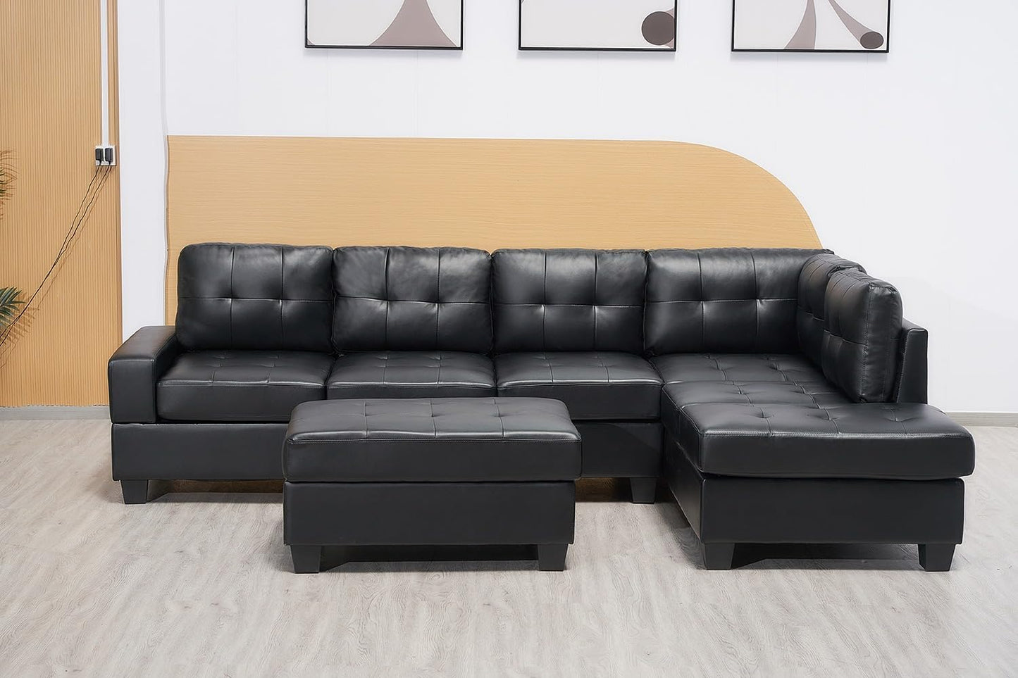 Western Grey Fabric Corner Sofa suite With Drop Down Cup Holder And Ottoman for livingrooms -Cheap sofas & couches-3020 (Grey Fabric, Right Hand Side)