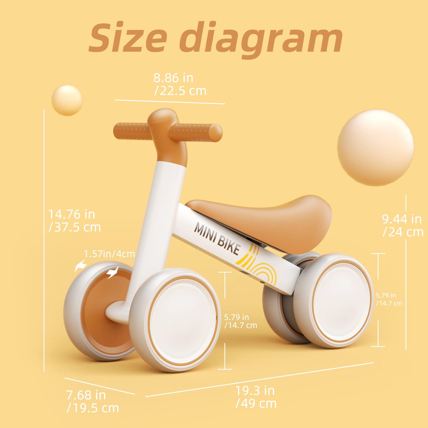 FAYDUDU Balance Bike for 1 Year Old Ride On Toy for 1 2 Years Old First Bike for Girls Boys Baby Bike Walker No Pedals Toddler Trike for 10-24 Months
