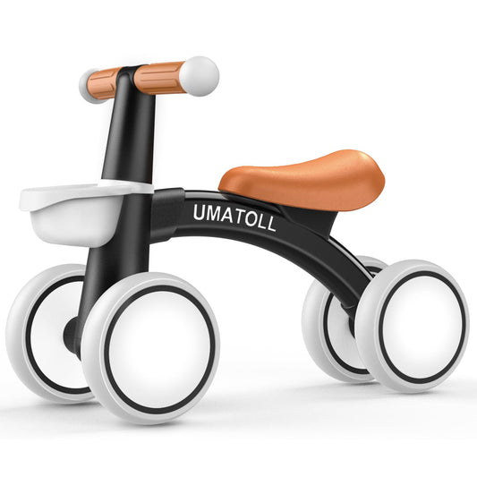 Umatoll Baby Balance Bike for 1 Year Old Boys Girls, 12-24 Months Toddler Balance Bike with Removable Basket, Adjustable Seat, 4 Wheels Infant Bike, First Birthday Gift