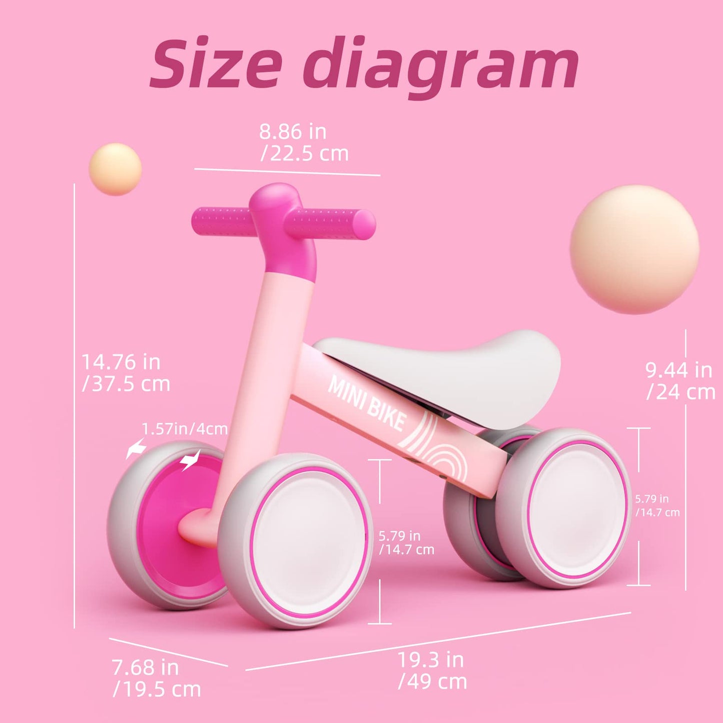 FAYDUDU Balance Bike for 1 Year Old Ride On Toy for 1 2 Years Old First Bike for Girls Boys Baby Bike Walker No Pedals Toddler Trike for 10-24 Months