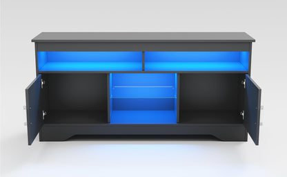 ELEGANT 1200mm LED TV Cabinet Modern White Gloss TV Stand with Ambient Lights for Living Room and Bedroom with Storage Furniture for 32 40 43 50 inch 4k TV