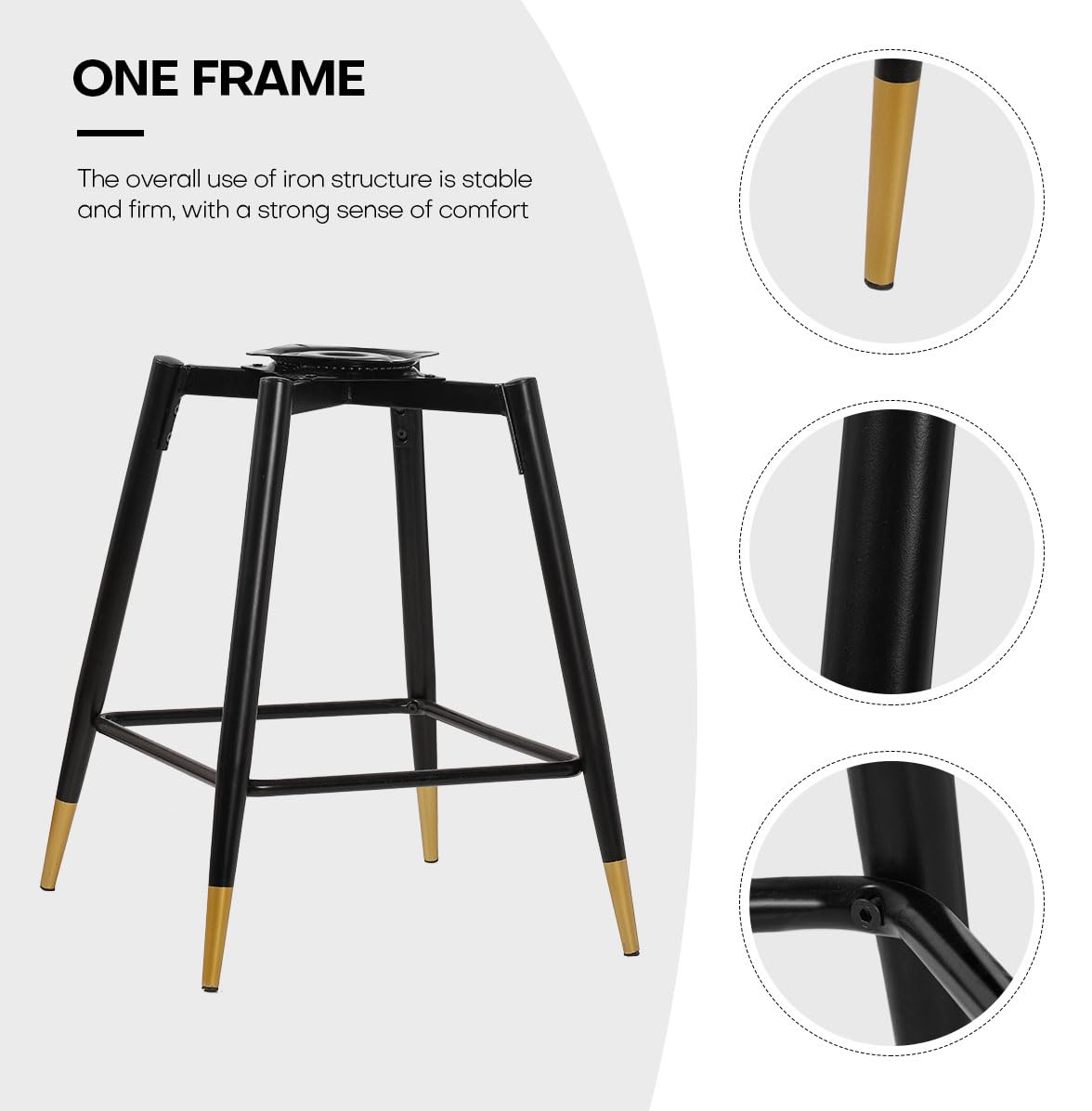 Bekrvio Upgraded Velvet Bar Stools Set of 2 – 360° Swivel Bar Chairs with Back & Footrest, Modern Kitchen Island Breakfast Stools, Support 150kg – New Version, Black