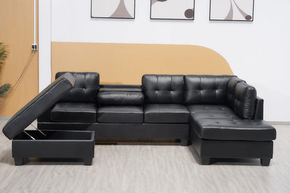 Western Grey Fabric Corner Sofa suite With Drop Down Cup Holder And Ottoman for livingrooms -Cheap sofas & couches-3020 (Grey Fabric, Right Hand Side)