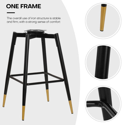 Bekrvio Upgraded Velvet Bar Stools Set of 2 – 360° Swivel Bar Chairs with Back & Footrest, Modern Kitchen Island Breakfast Stools, Support 150kg – New Version, Black