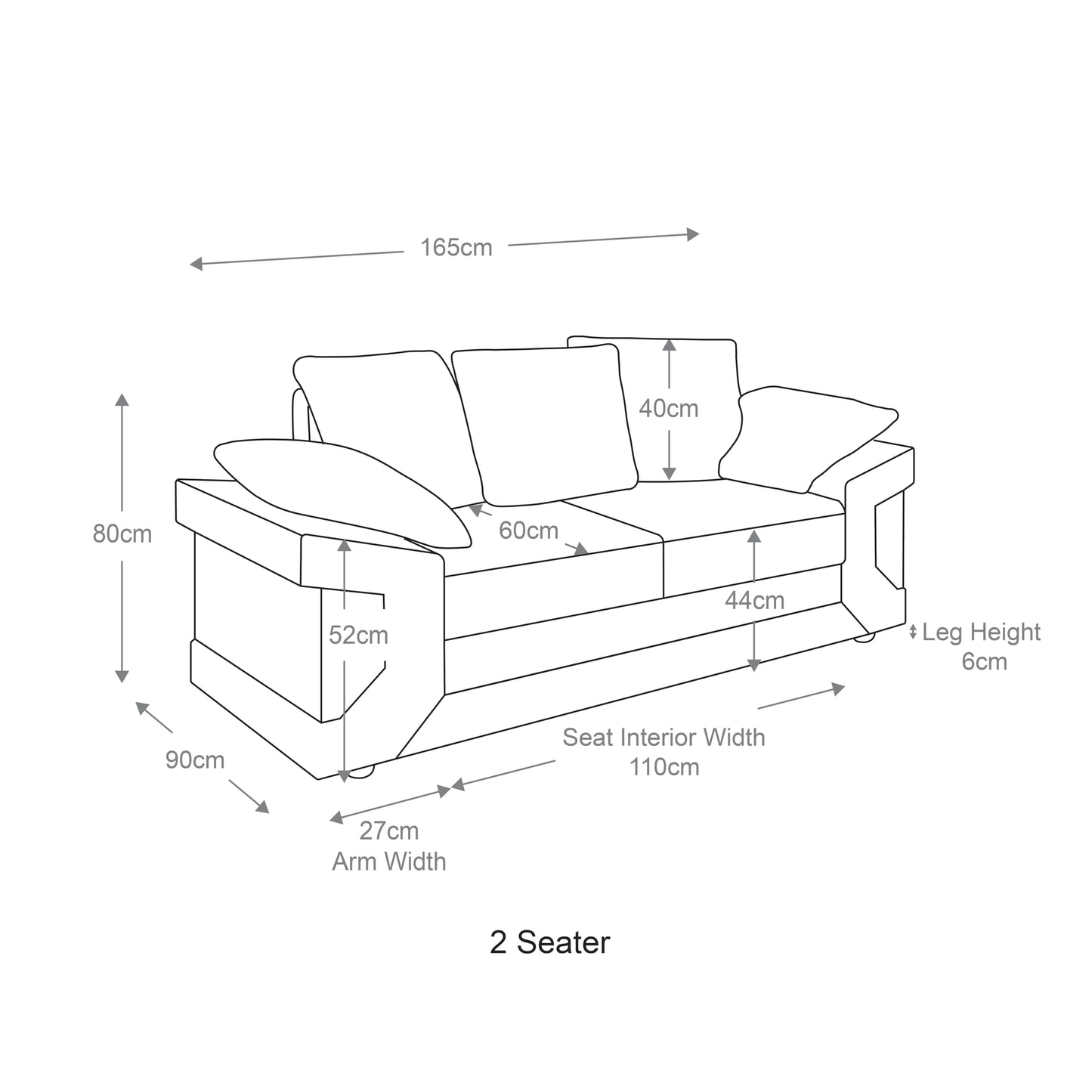 New Large Dino Black and Grey 3 Seater sofa (Black and Grey, 3 Seater)