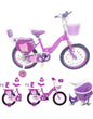 Girls Bike Purple, 12/14/16/18/20 Inch, Kids Bike, Purple Children's Bicycle, Kids Bicycle, Child Road Bike, Adjustable Bike 2-12 Years Old, Training Wheel, Stabilisers, Basket, Tool Kit