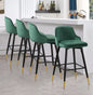 Bekrvio Upgraded Velvet Bar Stools Set of 2 – 360° Swivel Bar Chairs with Back & Footrest, Modern Kitchen Island Breakfast Stools, Support 150kg – New Version, Black