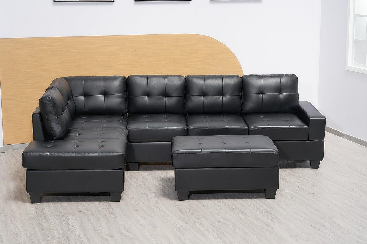 Western Grey Fabric Corner Sofa suite With Drop Down Cup Holder And Ottoman for livingrooms -Cheap sofas & couches-3020 (Grey Fabric, Right Hand Side)