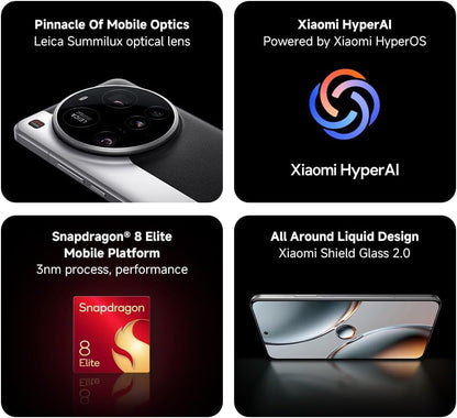 Xiaomi 15 Ultra Smartphone, 16+512GB, Black, 100mm Leica 200MP super telephoto, 5410mAh battery, 90W HyperCharge, HyperAI (No power adapter included)