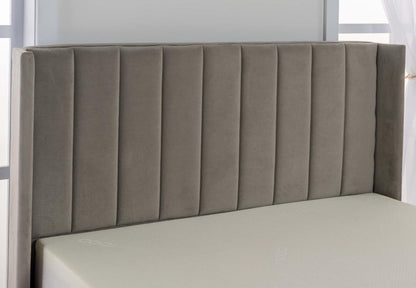 Wing Panel Ottoman Storage Bed (Gas Lift), Sleep Factorys Madison Steel Plush Velvet Upholstered Bed Frame - 6ft Super King (180 x 200 cm)