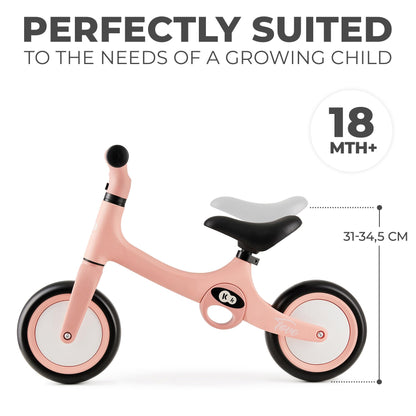 Kinderkraft TOVE Balance Bike, from 1.5 years, light balance bike, children's bike, adjustable seat, easy assembly, limited steering angle, non-slip rubber handles, Mint