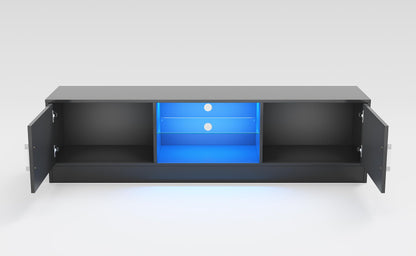 ELEGANT 1200mm LED TV Cabinet Modern White Gloss TV Stand with Ambient Lights for Living Room and Bedroom with Storage Furniture for 32 40 43 50 inch 4k TV