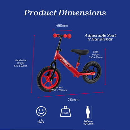 Chicco Red Bullet Toddler Balance Bike 2 to 5 Years Old, No Pedal Walking Girls and Boys Bike. Ideal First Bike, Birthday Gift and Outdoor Toy