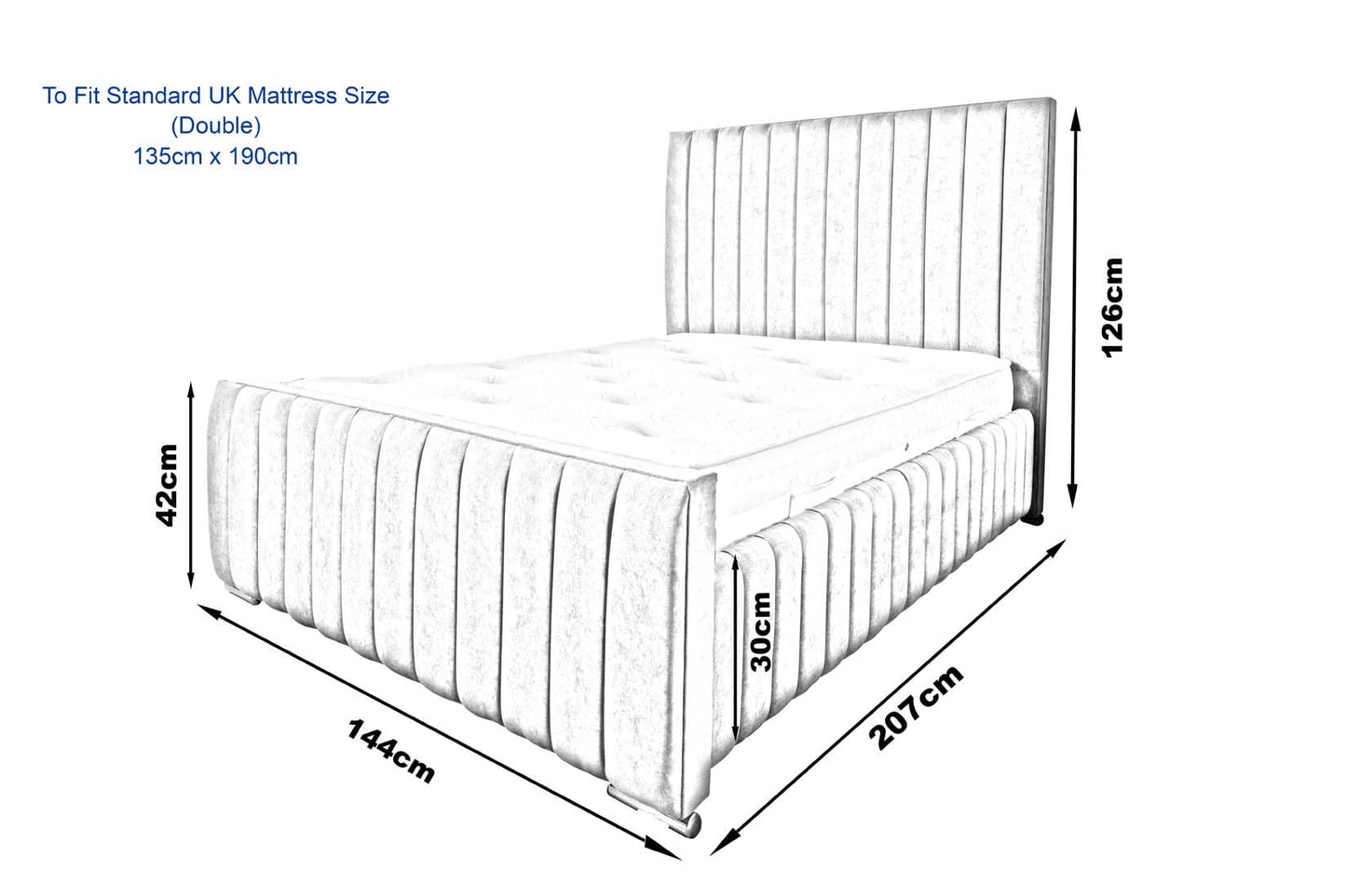 Grey Velvet Ottoman Storage Bed (Gas Lift), Sleep Factorys Ferrera Grey Naples Velvet Modern Bed - 4ft Small Double (120 x 190 cm) with Memory Sprung Mattress