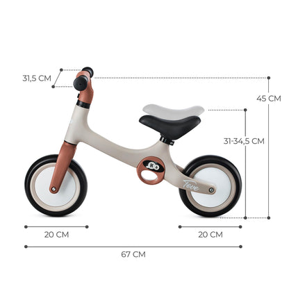 Kinderkraft TOVE Balance Bike, from 1.5 years, light balance bike, children's bike, adjustable seat, easy assembly, limited steering angle, non-slip rubber handles, Mint