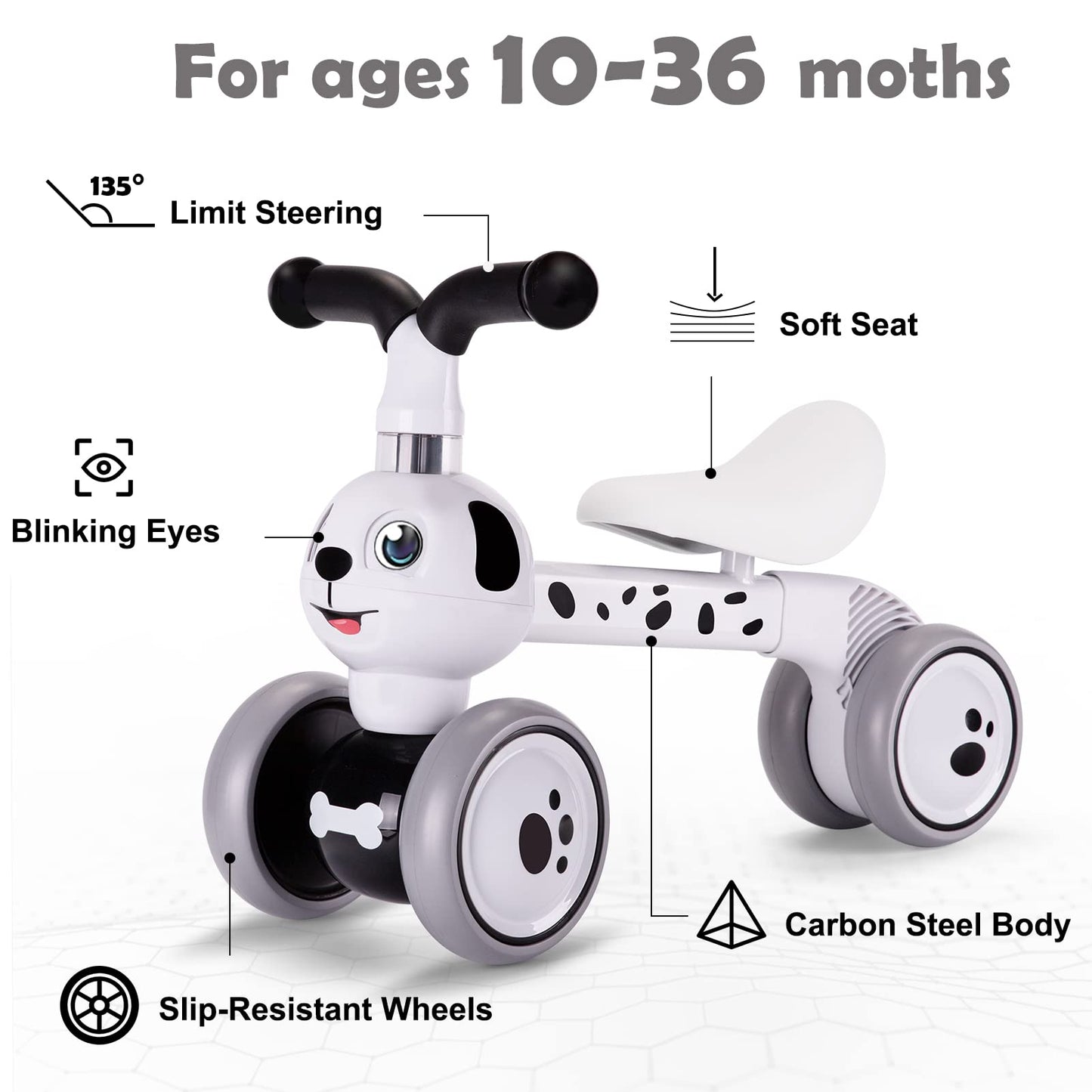 XIAPIA Baby Balance Bike 1 2 3 Years Old Boys Girls Toddler Ride on Toys for 1 Year Old Baby Trike Garden toys 1 st Birthday Gift for Girls Boys Bike Walker No Pedals (Panda)