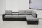 Western Grey Fabric Corner Sofa suite With Drop Down Cup Holder And Ottoman for livingrooms -Cheap sofas & couches-3020 (Grey Fabric, Right Hand Side)