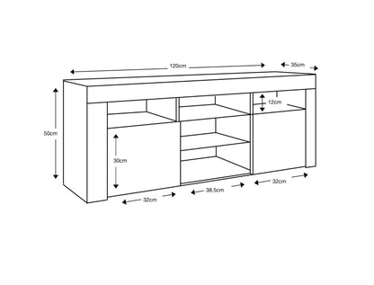 High Gloss & Matt Grey Living Room Set TV Stand Display Cabinets MilanoG White LED Lights