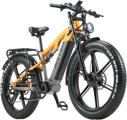 PULUMA PH003 Dual Motor Electric Bike 26-inch Fat Tire Dual Shoulder Fork Adult Electric Bike 48V 20Ah Battery Hydraulic Brakes