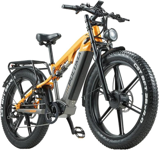 PULUMA PH003 Dual Motor Electric Bike 26-inch Fat Tire Dual Shoulder Fork Adult Electric Bike 48V 20Ah Battery Hydraulic Brakes