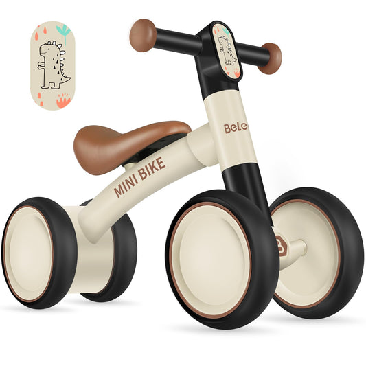 BELEEV Toddler Balance Bike for 1-2 Year Old, Baby First Starter Bike for Kids Girls Boys 10-24 Month, Lightweight Walker Bike with No Pedal, 4 Silence Wheels, 135° Safe Limited Steer, Soft Wide Seat